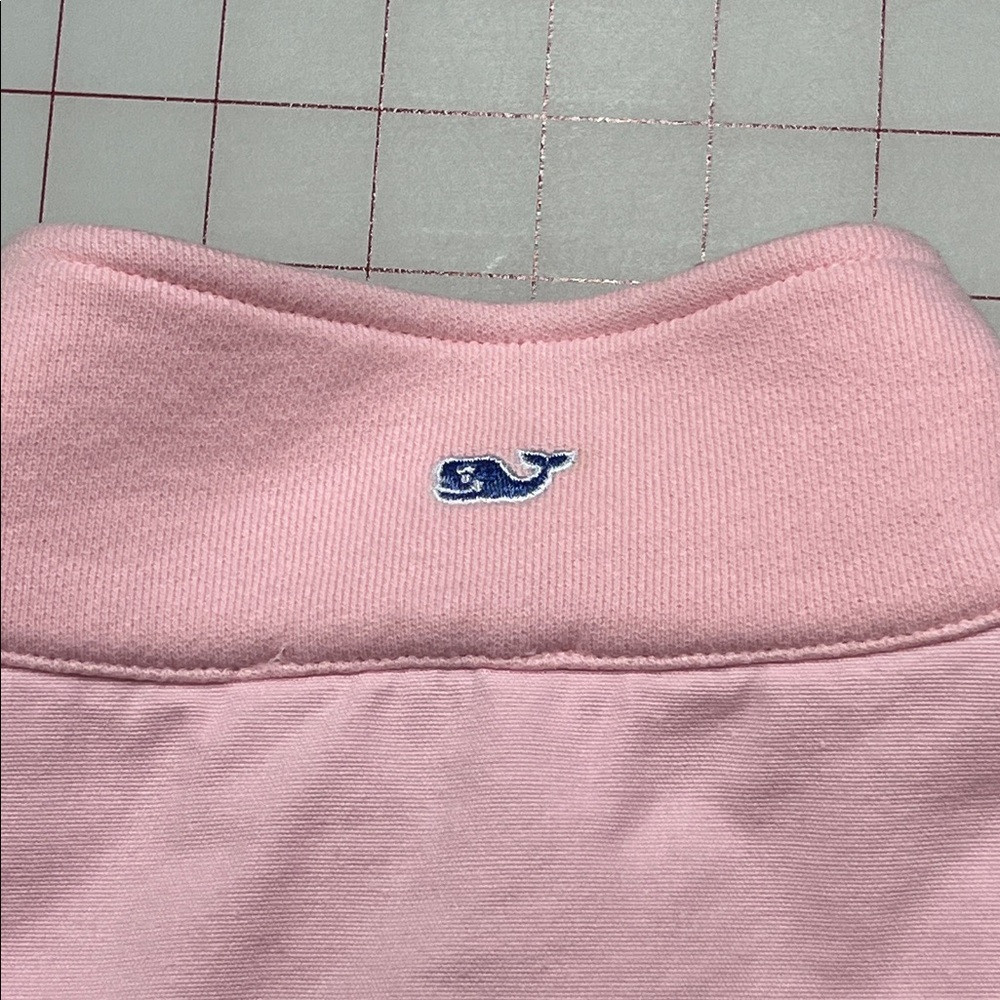 Vineyard Vines Casual Preppy Pink Quarter Zip Cotton Pop Up Collar Sweatshirt M - Picture 3 of 16